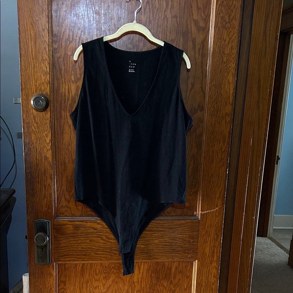 a new day Black V-Neck Bodysuit